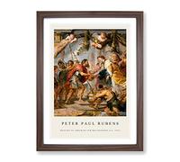 Meeting Of Abraham And Melchizedek By Peter Paul Rubens Exhibition Museum Painting Framed Wall Art Print, Ready to Hang Picture for Living Room Bedroom Home Office Décor, Walnut A2 (64 x 46 cm)