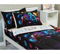 Meeting Story Game Kids Comforter Set Zipper Bedding Twin for Boys, Black | Zip Up Bedding Set, Easy to make, Washable, All season,Soft Microfiber, 2pcs pillowcases