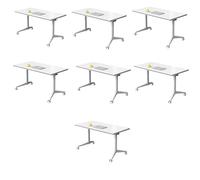 Meeting Table with Silent Wheels, Adjustable Space-Saving Design for Office & Classroom, Ideal for Events & Training, Versatile 120x60x75cm