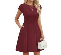 Meetjen Women's Cocktail Dress 2026 Short A Line Spring Party Graduation Prom Dresses Summer Wedding Guest Vestidos Elegantes De Mujer Burgundy L