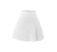 Meetjen Women's Pleated Tennis Skirt 2025 Mini High Waist Cheer Skort School Girl Uniform A-Line Skater Skirts White L