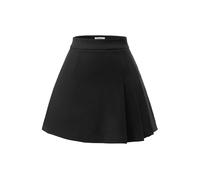 Meetjen Women's Pleated Tennis Skirt 2025 Mini High Waist Cheer Skort School Girl Uniform A-Line Skirts Black L
