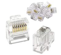 MEETOOT 10pcs CAT5 Short RJ45 Plug 8P8C Crimp Network Connector Gold Plated Modular Ethernet LAN Cable Head Crystal Adapter Unshielded