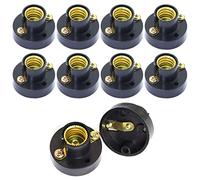 MEETOOT 10pcs E12 Mini Bulb Holder Black Plastic Light Beads Lamp Bases Student Experiment Lighting DIY Accessories Screw Type Bulb Socket
