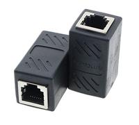 MEETOOT 2pcs Black Straight RJ11 Female To Female PCB Connection Telephone Extension Cable Coupler Adapter Jack for All RJ11 Devices Such As Landlines, Faxes or Answering Machines