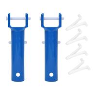MEETOOT 2pcs Blue Color Vacuum Pool Brush Handle Universal Replacement Parts with V Clips and Pins for Swimming Pool Spa Vacuum
