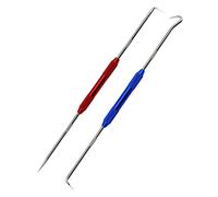 MEETOOT 2pcs Metal Double Pointed Scriber Scribe Tool Hook for Machinists, Technicians Or Craftsmen, 9.05 Inches Long (1 x Red + 1 x Blue)
