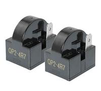 MEETOOT 2pcs QP-02-4.7 PTC Refrigerator Start Relay 2 Pin Coolers Compressor Starter 4.7 ohm Refrigerator Compressor PTC Starter