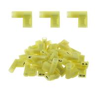MEETOOT 30pcs Right Angle Spade Connector 12-10AWG Flag L Shape Nylon Insulated Spade Crimp Terminal Connectors