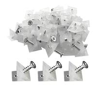 MEETOOT 60pcs Plastic Drawer Bottom Support Brackets for Drawer Bottom Sagging Repair Fixing Wedges Furniture Back Panel (60 Screws)