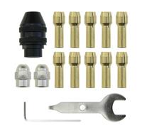 MEETOOT Drill Chuck Kit, 15-Piece Set 1/32" to 1/8" Replacement 4486 Keyless Drill Bit Chuck Sleeve Quick Change Adapter