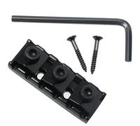 MEETOOT Locking Nut 1Set 43mm Black Guitar Metal String Locking Nut with Mounting Screws and Wrench for Electric Guitar Parts