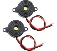 MEETOOT Piezo Electric Tone Buzzer Alarm DC 3-24V 23x12mm High Decibel Continuous Sounder Electronic Buzzer Alarm for Physics Circuits Continuous Sound