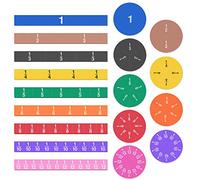 Meetory 102 Pcs Magnetic Fraction Tiles & Fraction Circles - Math Manipulatives for School Student Teacher Educational Resources Classroom Educational Kit