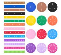 Meetory 180PCS Magnetic Fraction Tiles & Circles, Montessori Magnetic Book Fraction Puzzle for Classroom Essentials for Teachers Fractions Resources for, for Home & School