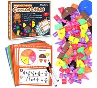Meetory Fraction Tiles & Fraction Circles, Math Manipulatives Fractions Resources for for Elementary School Fraction Strips Bars Math Games for 6-12 Class Teaching Homeschool Supplies