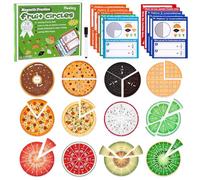 Meetory Fractions Resources for Children, Magnetic Fraction Educational Puzzle with Activity Cards, Magnet Fraction Manipulatives Learning Toy for Elementary School Classroom Whiteboard Teaching