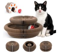 Meetory Magic Organ Cat Scratcher Board - Cat Ball Adventure, Thick & Large Connectable Cardboard Scratching Board with Bell Ball, The Ultimate Interactive Mental & Physical Exercise for Cats
