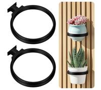 Meetory Plant Holder Ring for Acoustic Panels - 2 Pack No Drilling Planter Rings 9cm Pot Holder Acoustic Panel Accessories for Bedroom, Living Room, Kitchen, Office