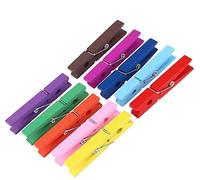 MEETOZ 100pcs Colored Clothespins Clothes Pins Wooden -Clothespins for Photos Pictures Crafts Color Close Pin Wood Clothing Closepins Chip Clip Decorative Tiny Photo Clips Decoration(Random Color)