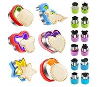 MEETOZ 18Pcs Sandwich Cutter and Sealer, Uncrustable Sandwich Cutters for Kids Lunch, Cookie Cutters for Kids Bento, Crustless Sandwich Cutter Shapes for Bento Box