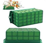 MEETOZ 2 Pieces Floral Foam Cage, Rectangular Flower Foam Holder, Wet and Dry Floral Foam for Fresh and Artificial Flowers, for Wedding Floral Arrangements, Home Decoration