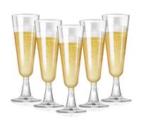 MEETOZ 50Pcs Premium PP Champagne Flutes, 150ml/5oz Reusable Prosecco Glasses, PP Flutes for Cocktail, Dessert - Toasting Glasses for Parties, Weddings, Birthdays, Picnic