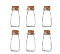 MEETOZ 6 Pack - 100ml Mini Glass Bottles with Cork Stoppers, Small Glass Favor Jars for Yogurt, Pudding, Party Favors