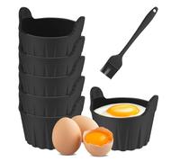 MEETOZ 6 Pcs Air Fryer Egg Poacher, Ramekins for Air Fryer, Microwave Egg Poacher, Food Grade Poached Egg Mouldsm, Ramekins for Air Fryer Microwave Oven Poached Eggs and Muffin Cake
