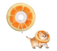 MEETOZ Adjustable Cat Cone Collar Soft, Cute Recovery Collar for Cats Kitten, Alternative Elizabethan Neck Cone for Protecting Wounds, Clear Vision After Surgery (Orange, S)