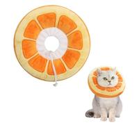 MEETOZ Adjustable Cat Cone Collar Soft, Cute Recovery Collar for Cats Kitten, Alternative Elizabethan Neck Cone for Protecting Wounds, Clear Vision After Surgery (Orange, L)