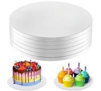 MEETOZ Cake Boards Drum 10 Inch Round, 6-Pack, White, 1/2" Thick Cardboard, Cake Decorating Supplies Sturdy Cake Corrugated Cardboard for Multi-Layer Cakes, Wedding Birthday Party