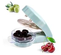 MEETOZ Cherry Pitter, Olive Pitter Tool Pit Remover Quick Push Pull 6 Hole Seed, Multi-Function Cherry Pitters Core Remover Portable Saving Lock Design Corer Kitchen Seed Depitter Tool
