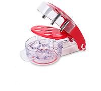 MEETOZ Cherry Pitter - Stainless Steel Multiple Cherrystone Remover Tool with Pits and Juice Container Fruit Tools for Making Cherry Pie and Jam, Red Color