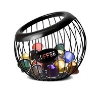 MEETOZ Coffee Pod Holder, Metal Large Capacity Cup Holder Coffee Capsule Storage Basket for Coffee Bar, Coffee Station Organizer, Coffee Bar Accessories