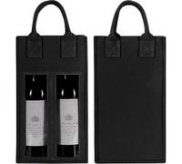 MEETOZ Double Wine Bag with Window, Felt Bottle Gift Bag with Handle Reusable Wine Carrier Tote Bag for Party Favors Travel, Camping, Gift Wrap Bags Great Gift for Wine Lover(1pc)