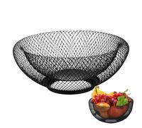 MEETOZ Fruit Bowl, Black Metal Wire Fruit Basket,for Kitchens, Homes, Table Decor Centrepieces and Countertops (B)