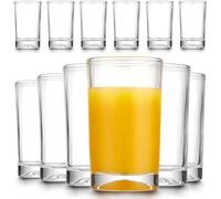 MEETOZ Fruit Juice Glasses, Heavy Base Glasses Drinking Set of 6, Small Drinking Glasses Set, Clear Juice Cups, Thick and Durable Shot Glass, Drinking Glasses for Juice and Milk