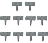 MEETOZ Garden PP Fence Edging - 10Pcs Home Garden Border Plastic Stone Edging for Lawn, Yard, Flower Plant Bed, DIY Landscape Decoration