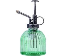 MEETOZ Glass Plant Mister Spray Bottle 200ml, Vintage Style Spritzer Bronze Plastic Top Pump One Hand Watering Can Indoor Plant Spray Bottle for Garden, Plants, Cleaning (Green)
