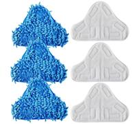 MEETOZ H2O Steam Mop X5,6pcs 3 x Microfibre Pads + 3 x Coral Microfibre Pads,Compatible for H20 Replacement Washable
