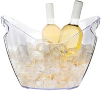 MEETOZ Ice Bucket Wine Bucket, Clear Acrylic 4 Liter Storage Tub for Drinks and Parties, Food Grade, Perfect for Wine, Champagne or Beer Bottles