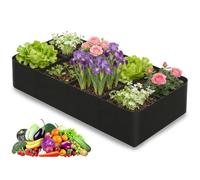 MEETOZ Large Fabric Raised Garden Bed,8 Grids Rectangle Plant Flower Planting Bag,Vegetable Planting Container,for Vegetables, Potatos, Tomatoes, Strawberry, Flowers and Fruits (180 * 90 * 30CM)
