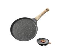 MEETOZ Non Stick Crepe Pan,Black Pizza with Wooden Handle,Maifanite Frying,Granite Frying Pan Stone Pans,Multi-Functional for Eggs and Steak (24 inches)