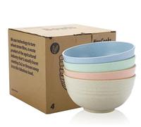 MEETOZ Plastic Bowls 4PCS, 24 OZ Unbreakable Pasta Bowls, Lightweight & Durable, Dishwasher & Microwave Safe for Breakfast, Salad, Pasta, Soup, Noodles, Snack