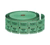 MEETOZ Raffle Tickets Double Roll - 2000 Ticket Count Per Roll - Raffle Drum Tickets Roll for Bingo Ballot Party (Green)