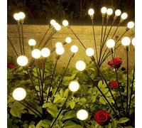 MEETOZ Solar Garden Lights Outdoor, 60 LED Solar Firefly Lights, Swaying Lights Waterproof, Garden Decor for Yard Patio Pathway Lawn, Gardening Gifts for Women Christmas Decoration (Warm White)
