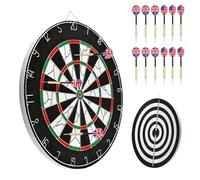 MEETOZ Target Darts Dartboard Set, Dart Board Set with 12 Steel Tip Darts, Competition Standard Throw Line, Professional Darts & Dartboards