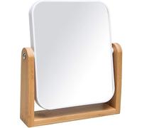MEETOZ Vanity Makeup Mirror with Natural Bamboo Stand, 8 Inch 1X/3X Tabletop Makeup Mirror (White-rectangle)