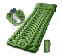 MEETPEAK Camping Sleeping Pad with Pillow, Upgraded 4 Inch Thickness Inflatable Foot Press Camping Mat, Durable Waterproof Lightweight Sleeping Air Mattress for Hiking Backpacking Traveling